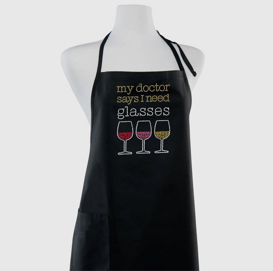 My Doctor Says Rhinestone Apron